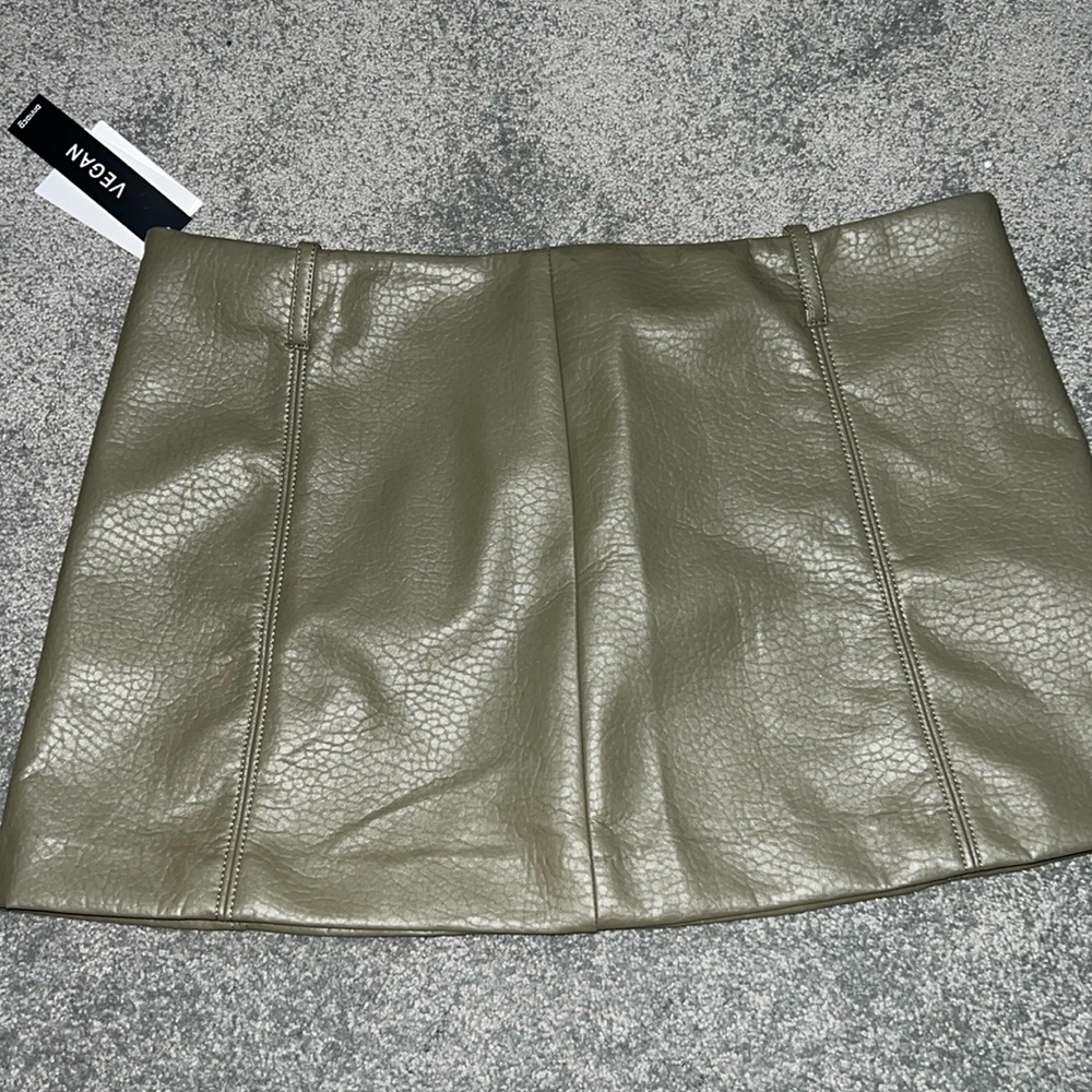NWT Vegan Faux Leather Mini Skirt